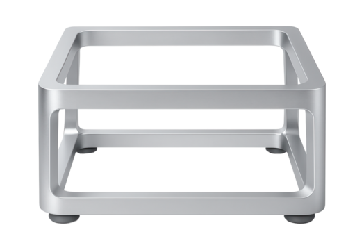 A minimalist aluminum bowl holder for a modern home, with a simple, clean design that blends seamlessly with contemporary decor.