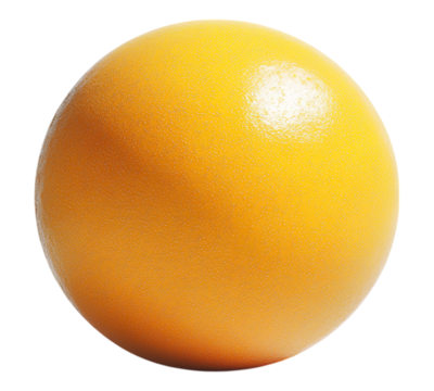 A yellow ball with a rough surface