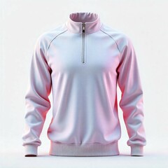 Realistic front view of blank unisex quarter-zip pullover on white background, clean minimal layout.