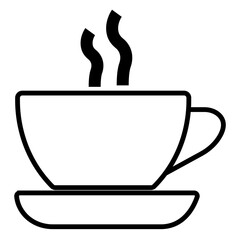 Hot Coffee Cups Steam Silhouette Image., Vector Illustration !