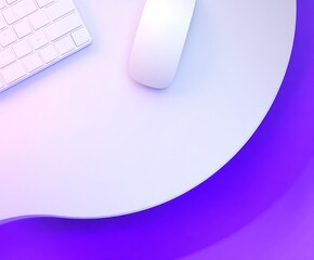 Minimalist workstation setup with purple accents