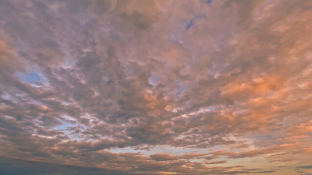 beautiful sunset gold clouds on the sky backdrop - photo of nature