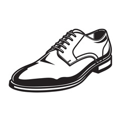 Elegant monochrome dress shoe illustration single object vector design