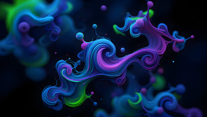 Obraz premium abstract fractal background with bubbles