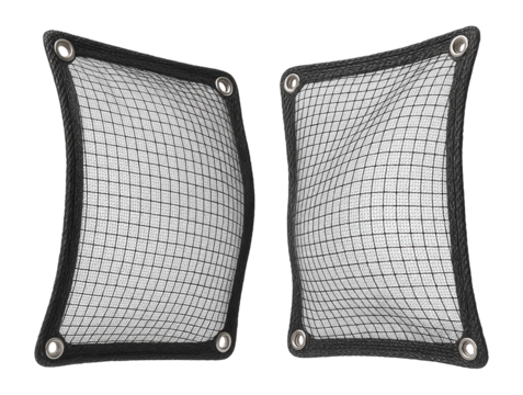 Expandable mesh nets for berry bushes, used to prevent them from sprawling on small residential plots.