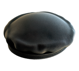 A black hat with a black band