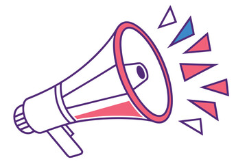 Megaphone Icon with Geometric Triangle Emission loudspeaker