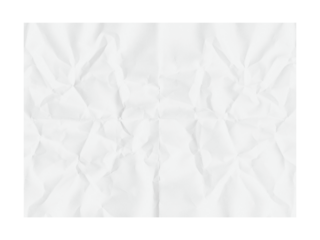 Clean, white crumpled paper texture presents a versatile backdrop, perfect for graphic designs or artistic compositions, conveying a sense of fragility and age, transparent background