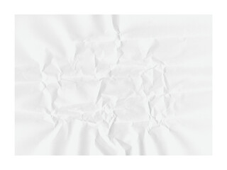 Crumpled sheet of white paper offers a textured, neutral background perfect for graphic design overlays and artistic mockups, transparent background