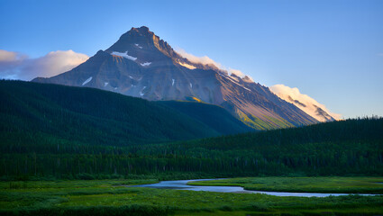 Fototapeta premium mountain landscape with lake and mountains