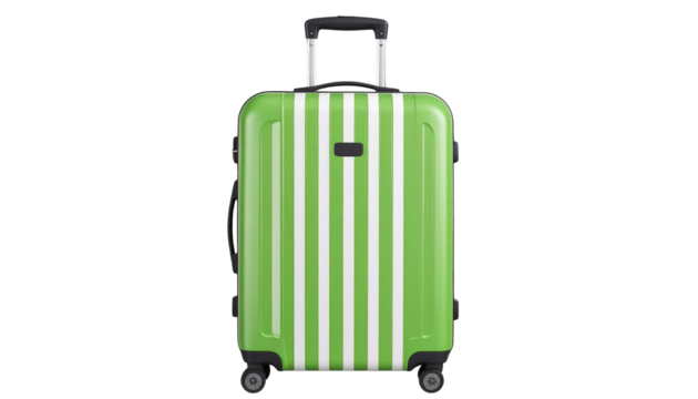  green summer travel suitcase isolated on transparent background summer travel pngs edit elements 