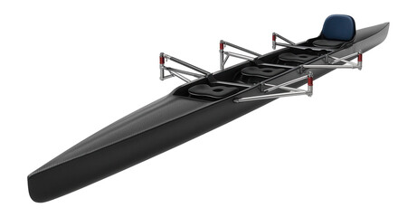 Stern-coxed fours boat with sleek lines for coordinated team races