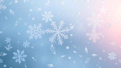 Stunning Close-Up of Intricate Winter Snowflakes Delicate Ice Crystals