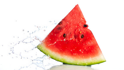 watermelon slice isolated on white