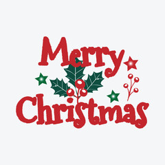 Merry christmas typography design illustration