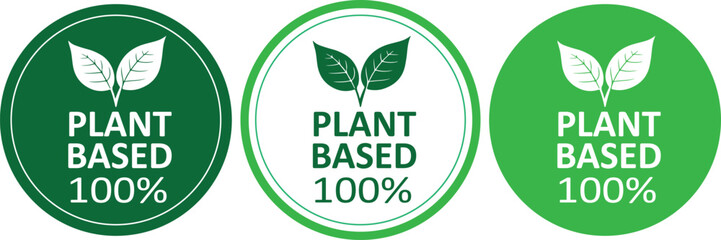 Three Plant Based Icons for Eco Conscious Food and Health Labels