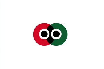 Minimalist abstract design representing a stylized owl with geometric shapes