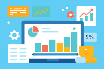 Business analytics charts graphs data visualization vector