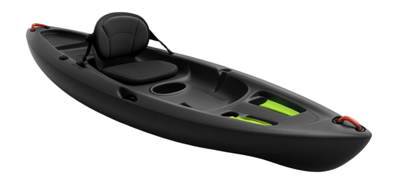 Sit-on-top plastic kayak with scupper holes for ocean kayaking