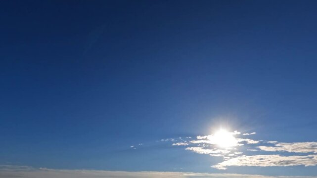 sky timelapse of small clouds and sun for weather forecast