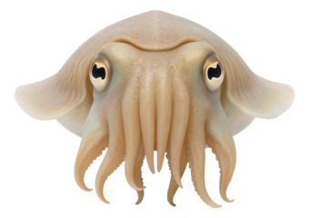 Cuttlefish with broad, flattened body and distinctive W-shaped pupils