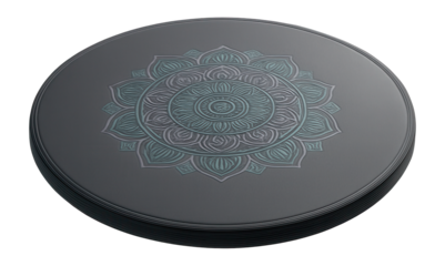 Large round yoga mat with mandala pattern for group meditation