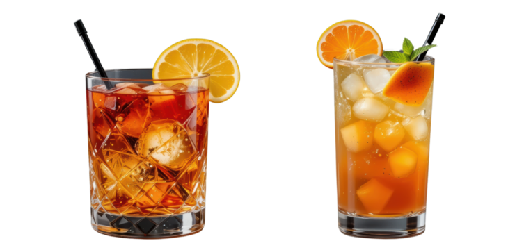 Refreshing Cocktails, Beverages, Bar, Photo, Bright White Background, Close-up, Summer Vibes