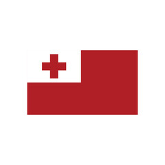 Illustration of the national flag of tonga featuring a red cross on a white field in the upper left corner