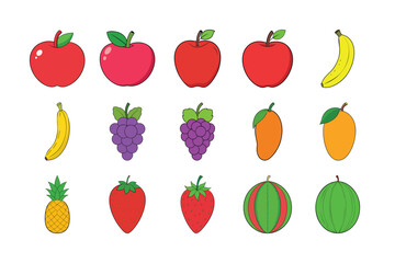 A Vibrant Collection of Fresh Fruits Displayed in Rows	
