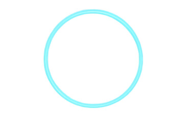 Neon laser circle, glowing ring with light. Blue ray circular with light effect. Techno futuristic impulse circle isolated on transparent background. Vector illustration
