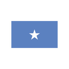 Illustration of the somali national flag featuring a white star on a blue rectangular background design