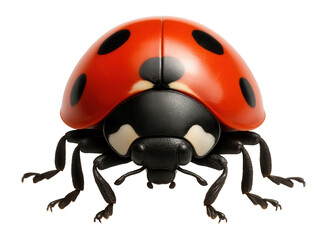 Fototapeta premium Adult ladybug with a red, dome-shaped shell and distinct black spots