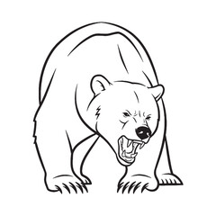 Obraz premium Liberated Bear Wild Spirit Conception - Bear vector - Bear Line art - Bear Drawing - Vector Lineart of Bear - Bear icon - its inherent wildness core identity