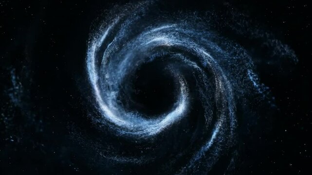 Looping abstract particle swirl forming a rotating spiral vortex. Particles softly fade in and out of focus while the swirl moves clockwise in ambient deep space.









