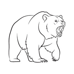 Absolute Bear True Identity Definition - Bear vector - Bear Line art - Bear Drawing - Vector Lineart of Bear - Bear icon - its fundamental wild enduring spirit

