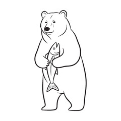 Immense Bear Dominant Presence Aura - Bear vector - Bear Line art - Bear Drawing - Vector Lineart of Bear - Bear illustration - its inherent imposing formidable might

