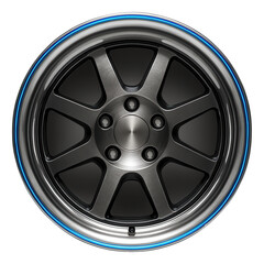 Obraz premium Concave alloy wheel rim with a brushed aluminum texture