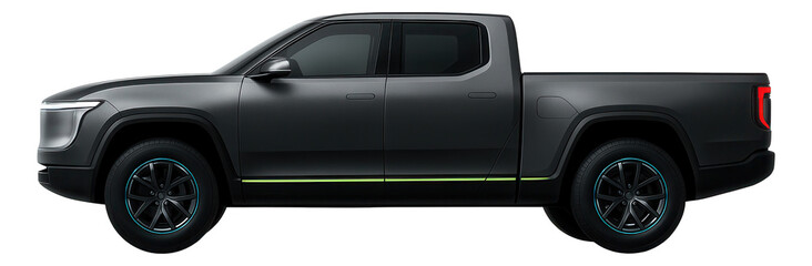Electric pickup with an aerodynamic front fascia and flush door handles