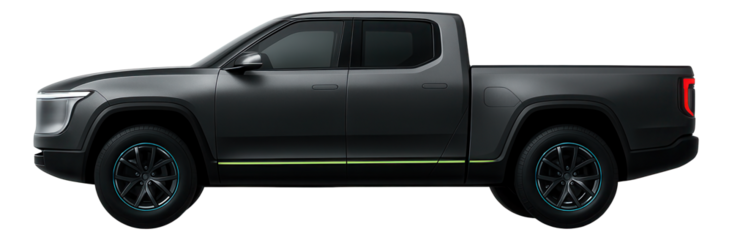 Electric pickup with an aerodynamic front fascia and flush door handles