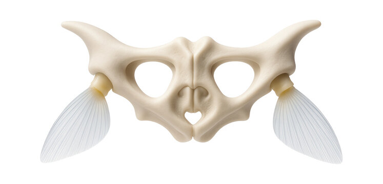 Fish pelvic girdle with small, fused bones supporting ventral fins