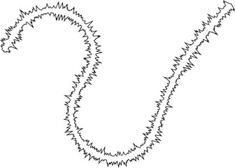 Wavy path formed by curved lines with sharp edges, flowing dynamically with smooth yet irregular curves.