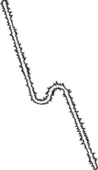 A deformed zigzag pattern with sharp, irregular curves and disjointed angles, creating a fragmented visual rhythm.