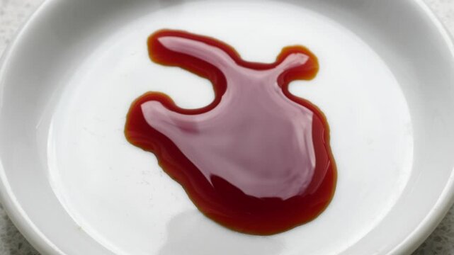 Dripping iodine at the white dish