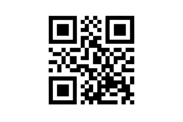 Simple qr code scan data matrix barcode silhouette vector illustration