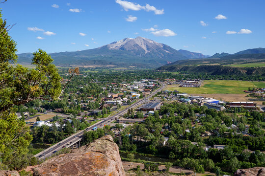 Stunning view of Mount Sopris and Carbondale Colorado from the Mushroom Rock trail