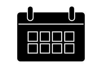 Simple calendar schedule date event reminder silhouette vector illustration