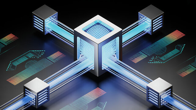 Quantum Computing Network: Data Transfer and Processing