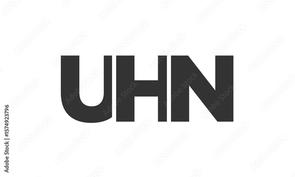 Fototapete UHN logo design template with strong and modern bold text. Initial based vector logotype featuring simple and minimal typography. Trendy company identity.
