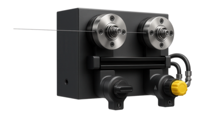 Dual-head spring coiling machine with synchronized wire feeding and tension control for a high-capacity spring factory