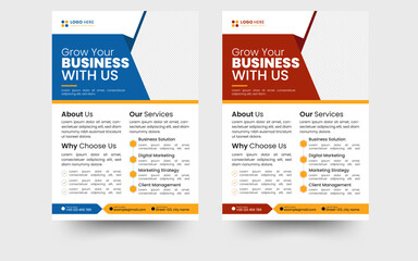 a bundle of 5 templates of a5 flyer, Flyer template layout design. Corporate creative colorful business flyer template.	